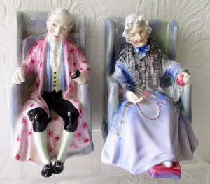 Pair Royal Doulton Figurines ~ "Darby & Joan" ~ HN 2024 & HN 2023