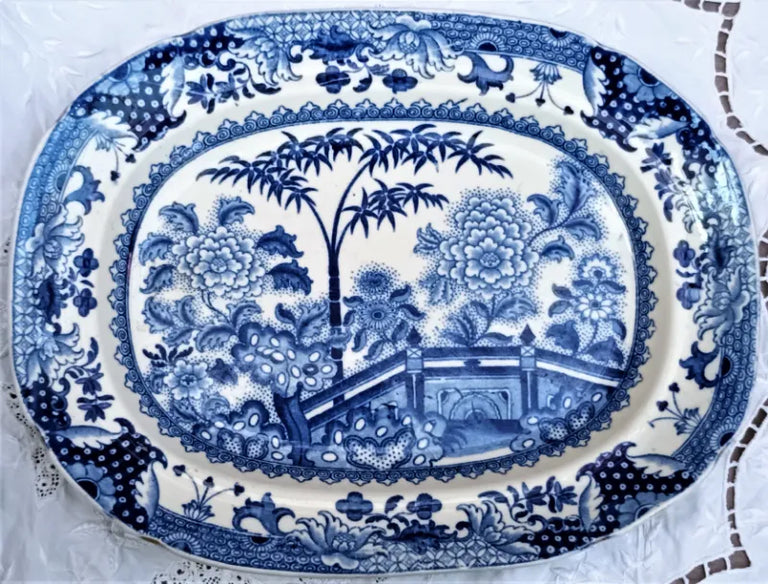 Antique Georgian Blue & White Transfer 