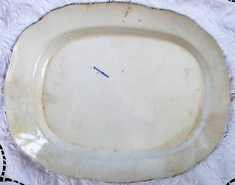 Victorian Blue & White Transfer Platter ~ William Davenport