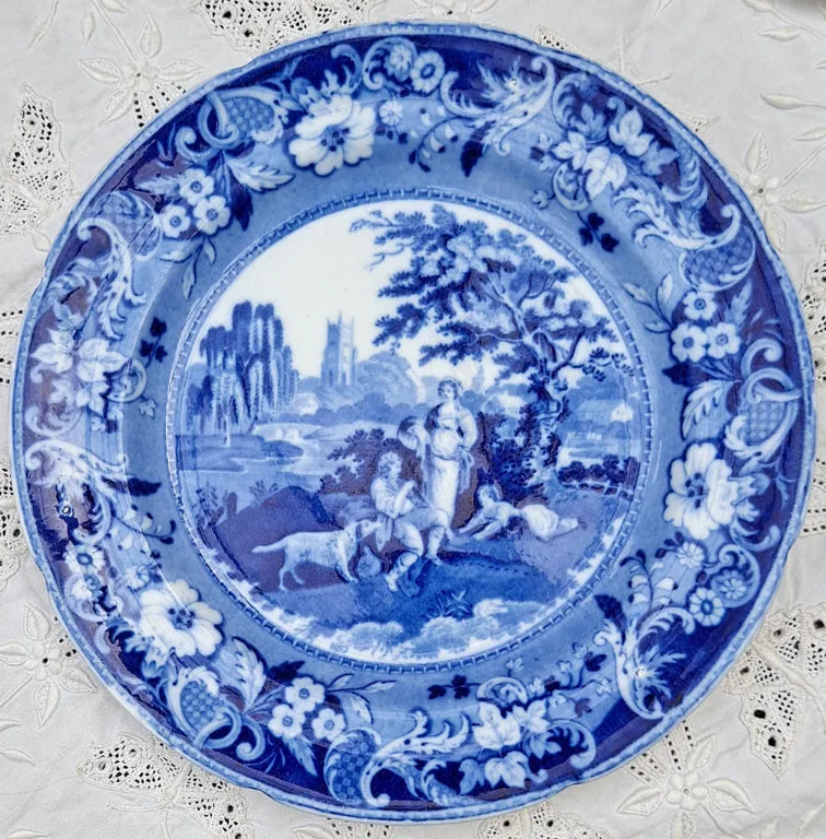 Antique Georgian Blue & White Transfer 