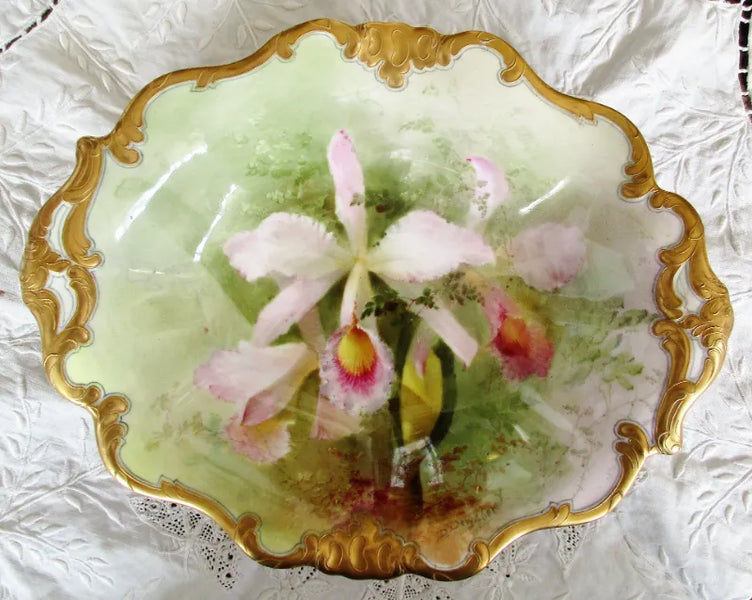 Royal Doulton Porcelain Cabinet Dish, "Orchids" ~ David Dewsberry