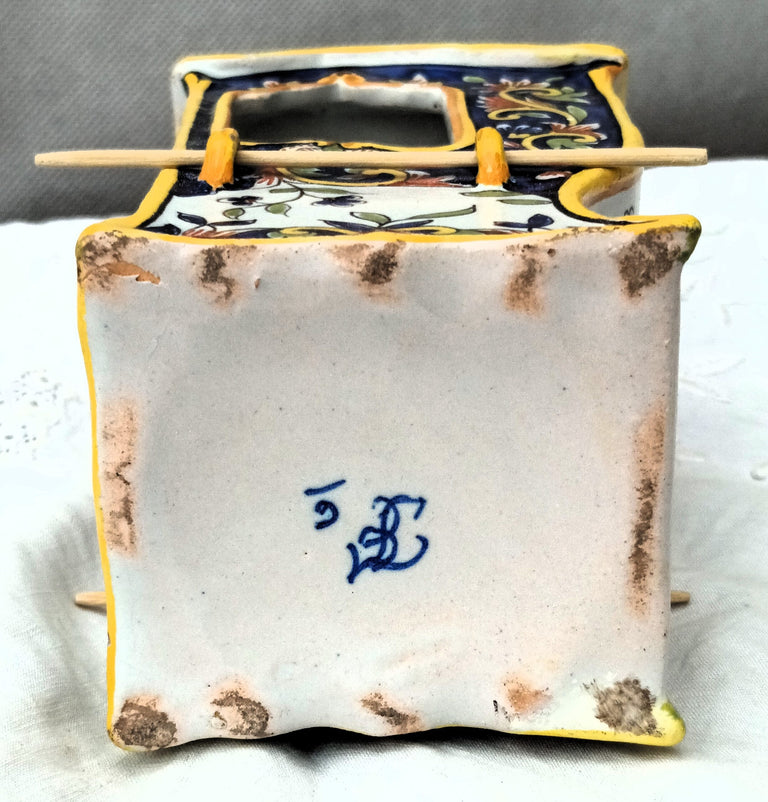 Antique Desvres French Faience Sedan Chair