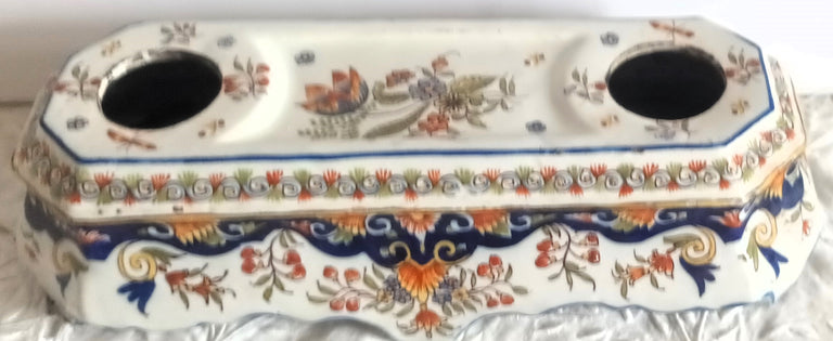Antique Desvres French Faience Standish / Inkstand