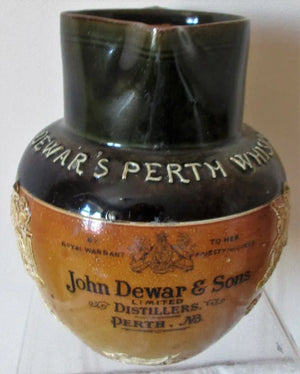 Victorian Doulton Lambeth Stoneware "Dewar's Perth Whisky" Jug