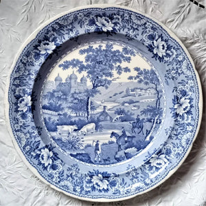 Georgian "Ladies of Llangollen" B & W Plate ~ Dillwyn & Co