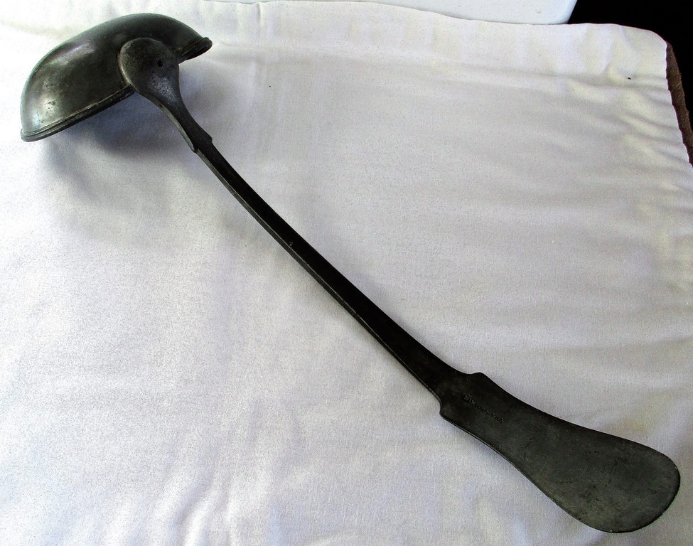 Antique English Georgian Pewter Ladle ~ Dixon & Son