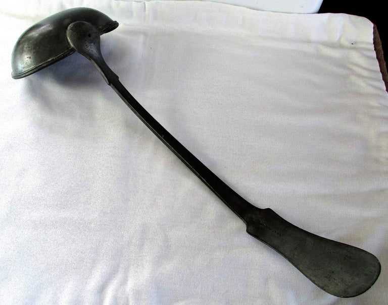 Antique English Georgian Pewter Ladle ~ Dixon & Son