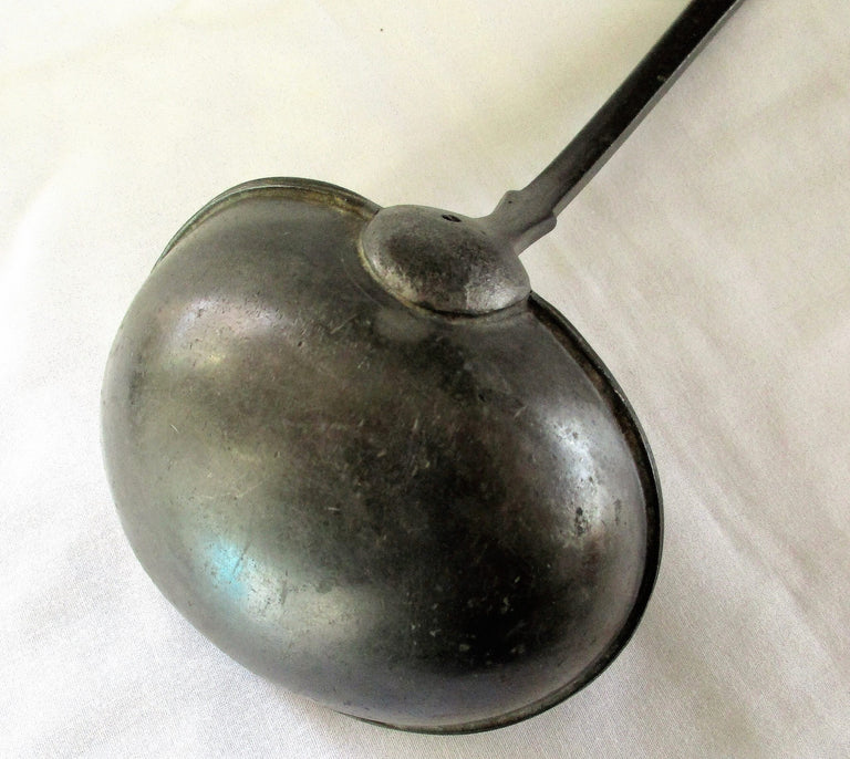 Antique English Georgian Pewter Ladle ~ Dixon & Son