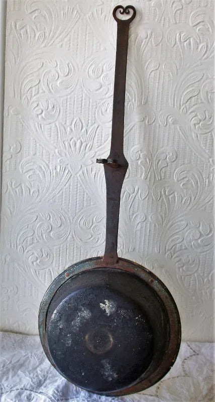 Antique English Georgian Brass Down-hearth Skillet