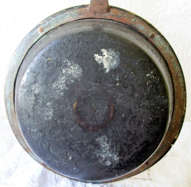 Antique English Georgian Brass Down-hearth Skillet