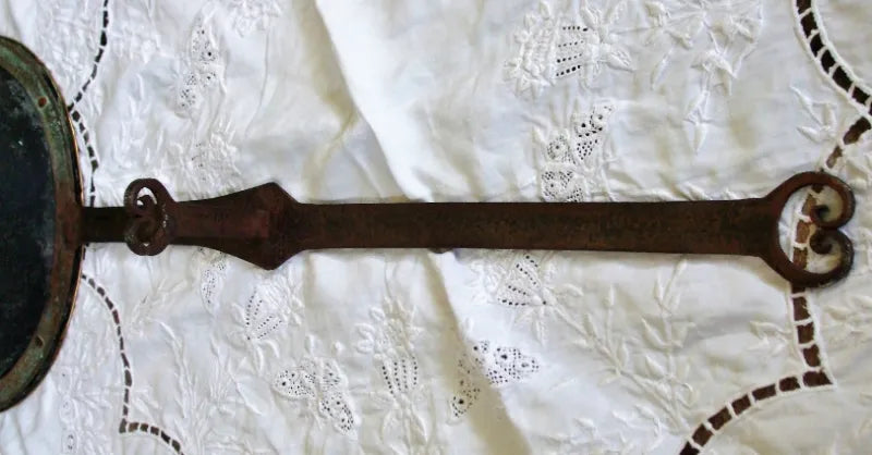 Antique English Georgian Brass Down-hearth Skillet