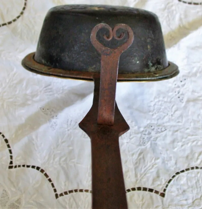 Antique English Georgian Brass Down-hearth Skillet
