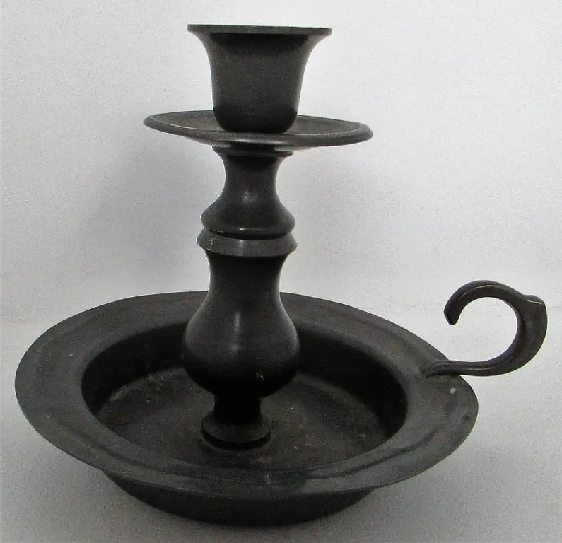 Vintage Dutch Pewter Chamberstick