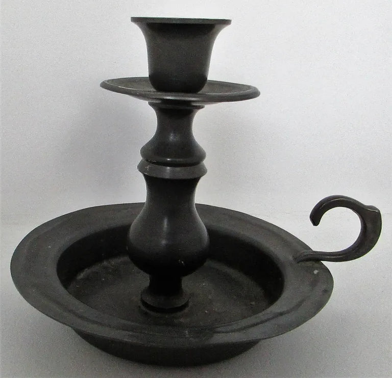 Vintage Dutch Pewter Chamberstick