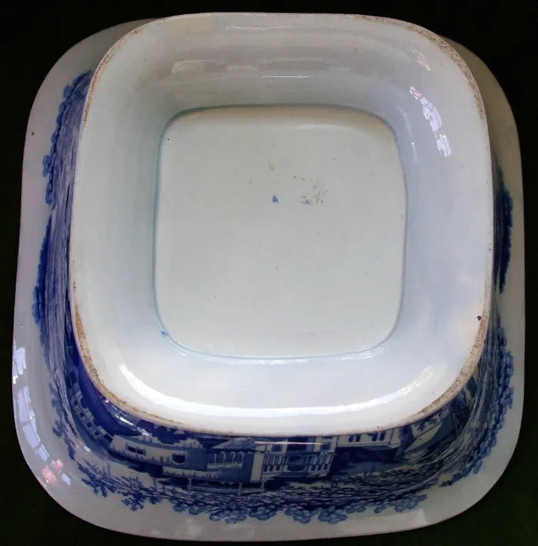 Antique Georgian Blue & White Transfer 