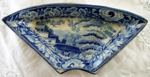 Antique English Georgian Blue and White "Eastern Street Scene" Dish ~ J. & R. Riley