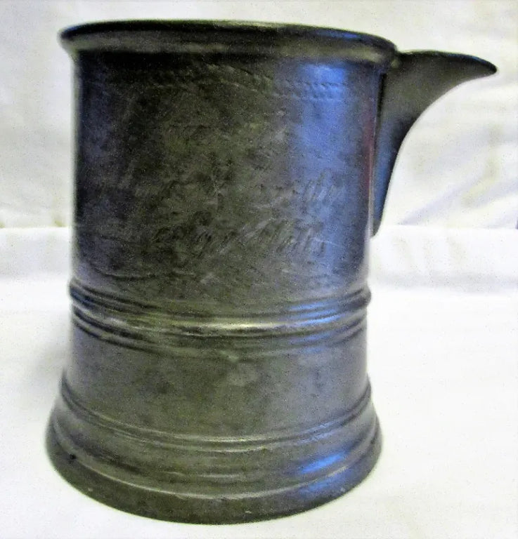 Victorian Pewter Pint Jug ~ Elephant & Castle ~ Tunbridge Wells