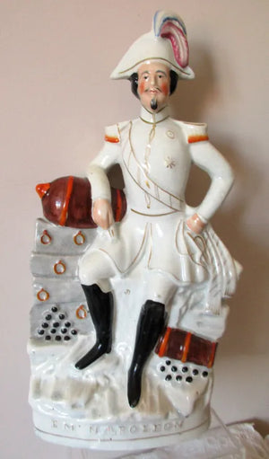 Antique Victorian Staffordshire Royal Portrait Figure ~ "Napoleon III"