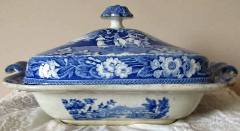 Antique Georgian Blue & White Transfer 
