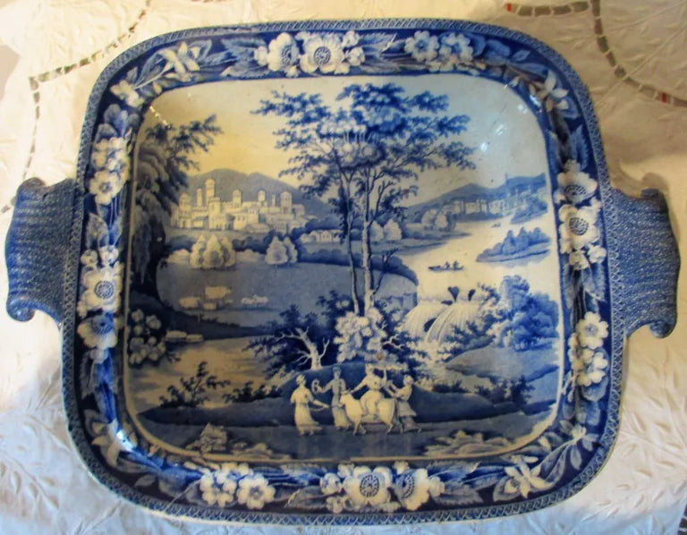 Antique Georgian Blue & White Transfer 