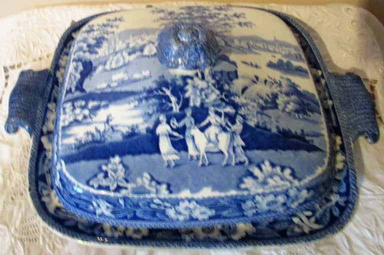 Antique Georgian Blue & White Transfer 