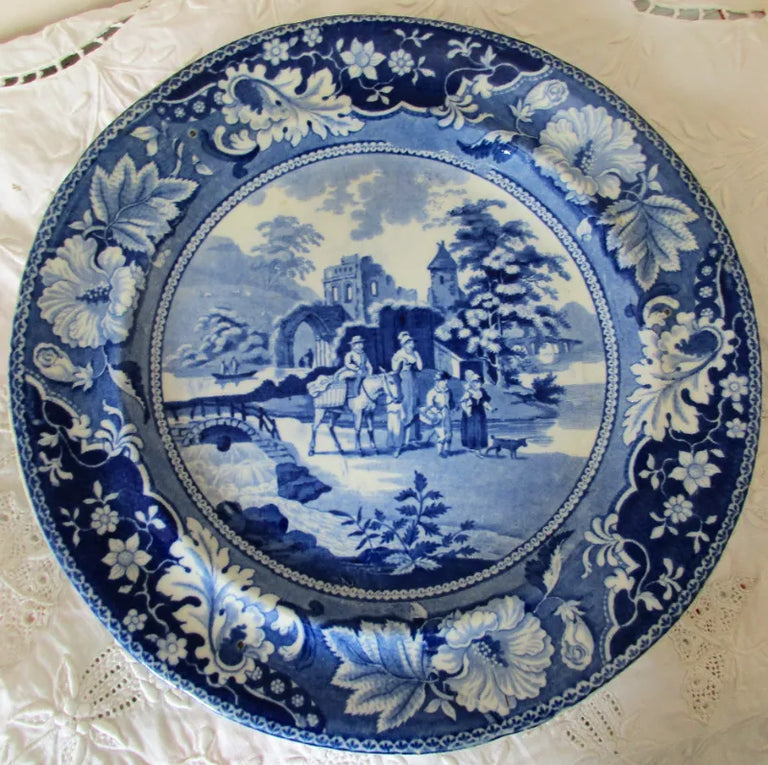 Antique Georgian Blue & White Transfer 