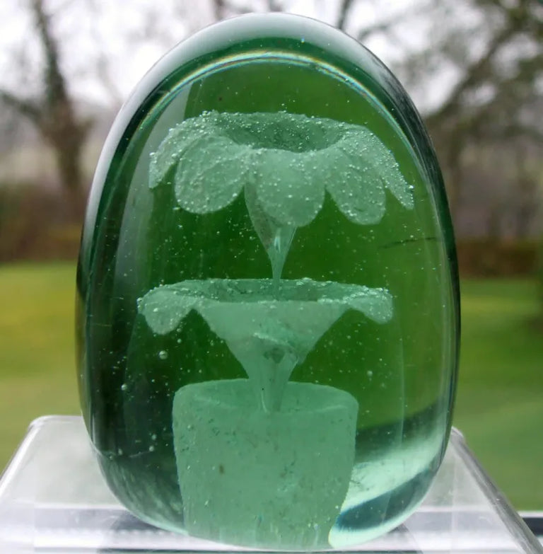 Antique English Victorian Bottle-glass Flower-pot Dump