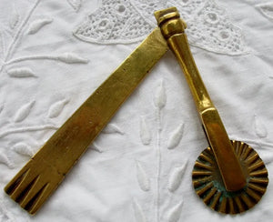 Victorian Brass Folding Pastry Crimper or "Jigger"