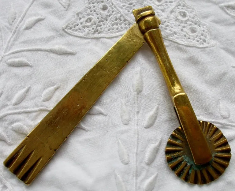 Victorian Brass Folding Pastry Crimper or 
