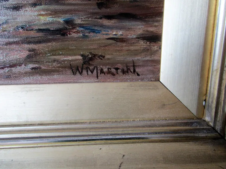 Folkestone Harbour ~ Oil Painting on Canvas ~ W. Martin ~ c. 1895