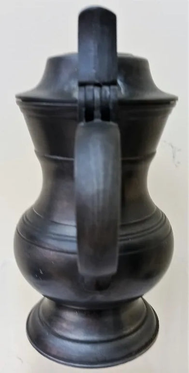 Antique French Pewter Baluster Tankard