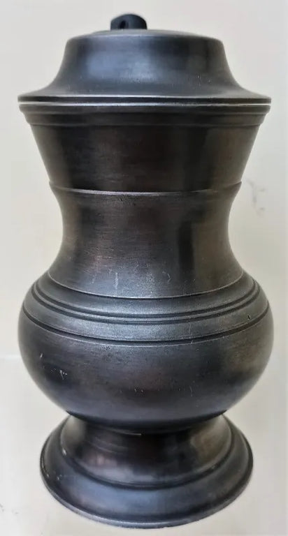 Antique French Pewter Baluster Tankard