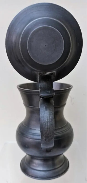 Antique French Pewter Baluster Tankard