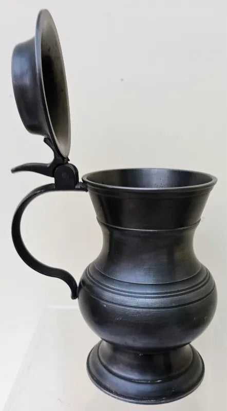 Antique French Pewter Baluster Tankard