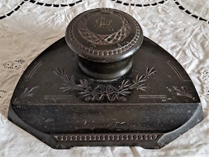 Vintage German Lacquered Metal Inkwell