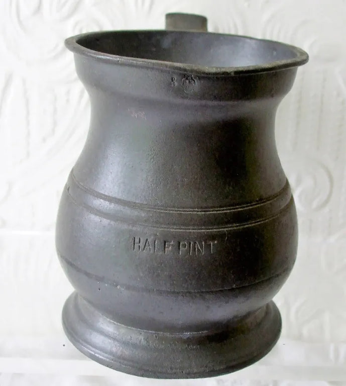 Victorian Pewter Half Pint Baluster Measure ~ Gaskell & Chambers
