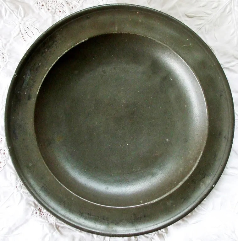 Antique English Georgian Pewter Dish / Plate