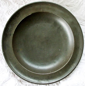 Antique English Georgian Pewter Dish / Plate