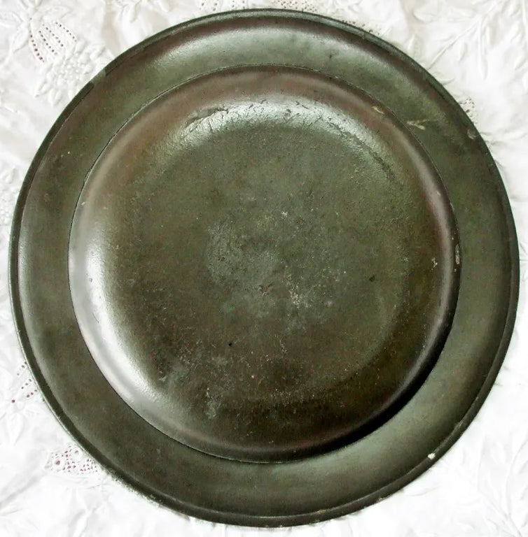 Antique English Georgian Pewter Dish / Plate