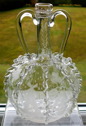Antique German Engraved Wine Decanter