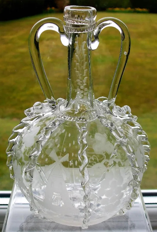 Antique German Engraved Wine Decanter