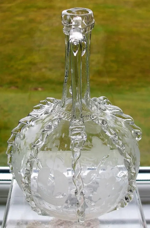 Antique German Engraved Wine Decanter