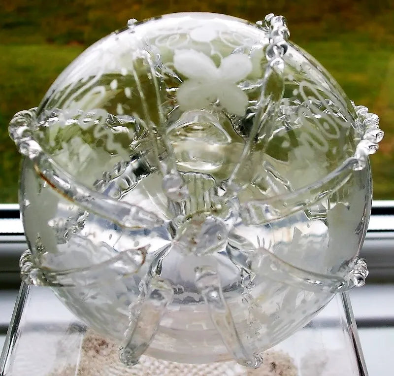 Antique German Engraved Wine Decanter