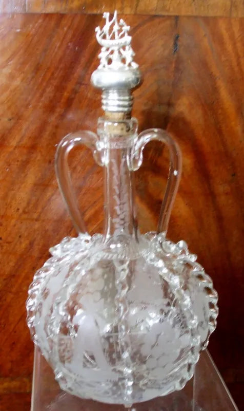 Antique German Engraved Wine Decanter