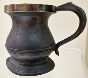 Antique English Victorian Pewter "Gill" Baluster Grain Measure