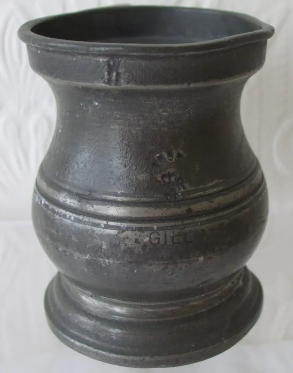 Antique English Victorian Pewter Gill Baluster Measure