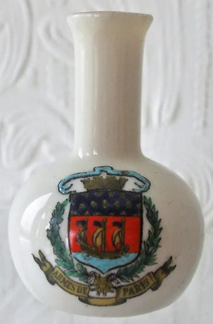 Antique Grafton China ~ Bottle Vase ~ Armes de Paris