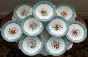 Antique Victorian Porcelain Botanical Dessert Service ~ Grainger, Worcester