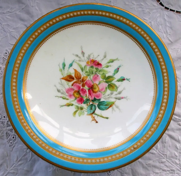 Antique Victorian Porcelain Botanical Dessert Service ~ Grainger, Worcester