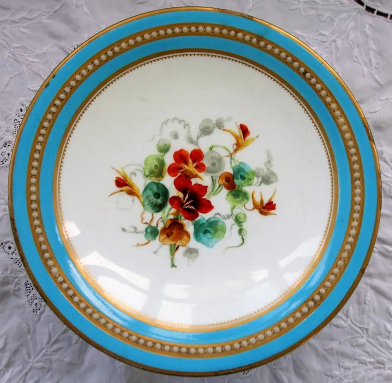 Antique Victorian Porcelain Botanical Dessert Service ~ Grainger, Worcester